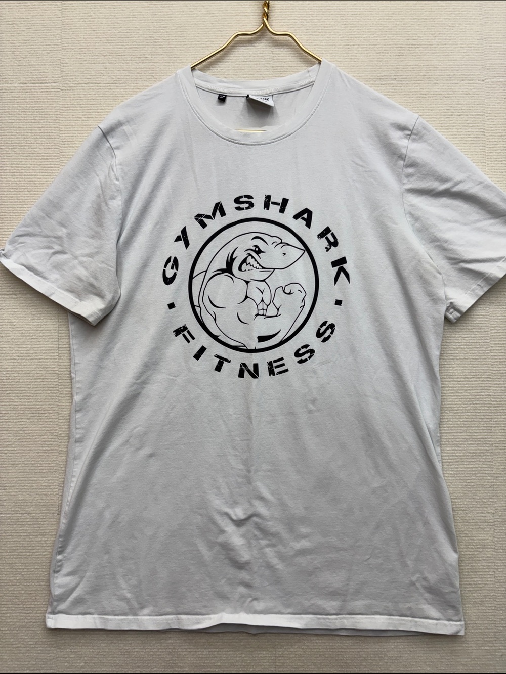 Gymshark White Short Sleeve Tee with Black Logo